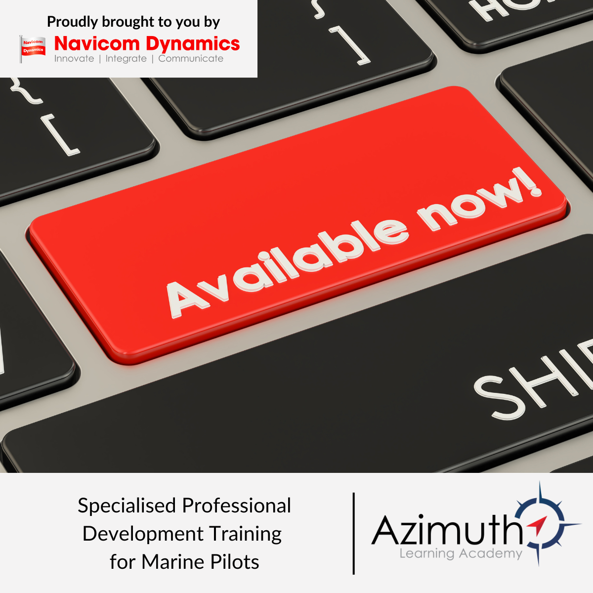 Azimuth course shown on a laptop 